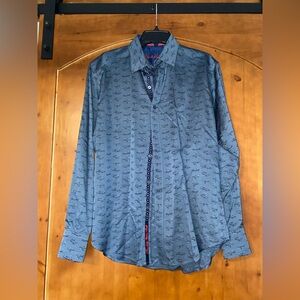 Robert Graham Winner's Circle car-themed button-down long-sleeve shirt Size M